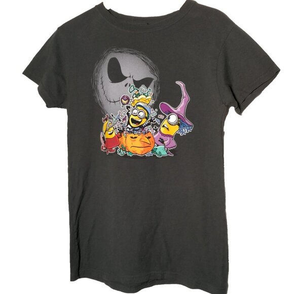Tee Fury Halloween T Shirt Juniors XXXL Nightmare Before Christmas Minions Gray - Picture 1 of 7